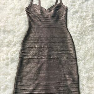 Silver bodycon Herve Leger Dress